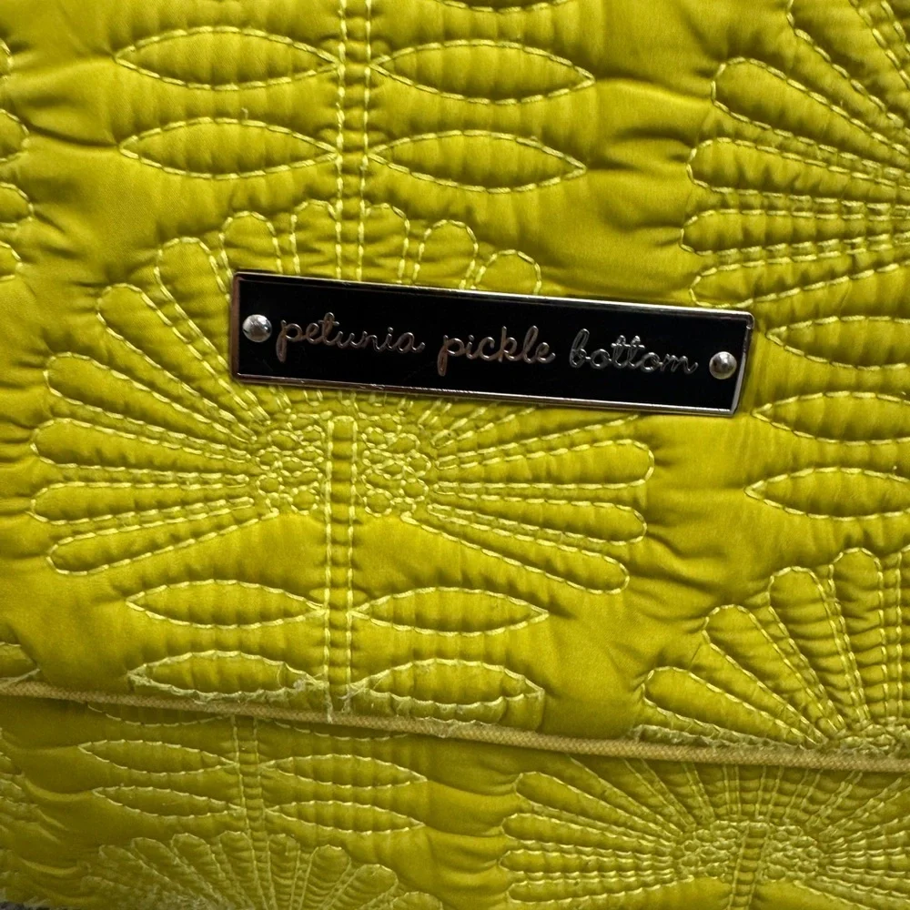 Petunia Pickle Bottom Boxy Backpack Diaper Bag Yellow Quilted